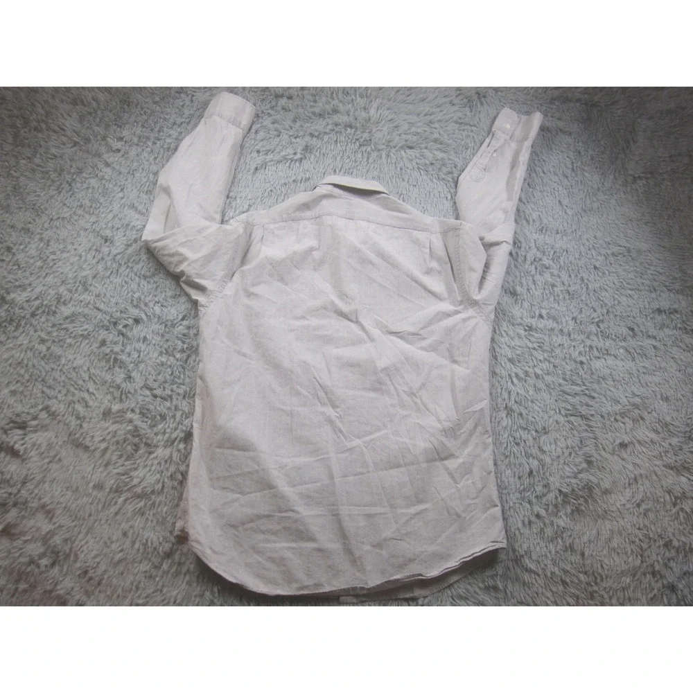Polo Ralph Lauren Shirt Mens XL Gray Slim Fit 100% Cotton Button‎ Front Casual